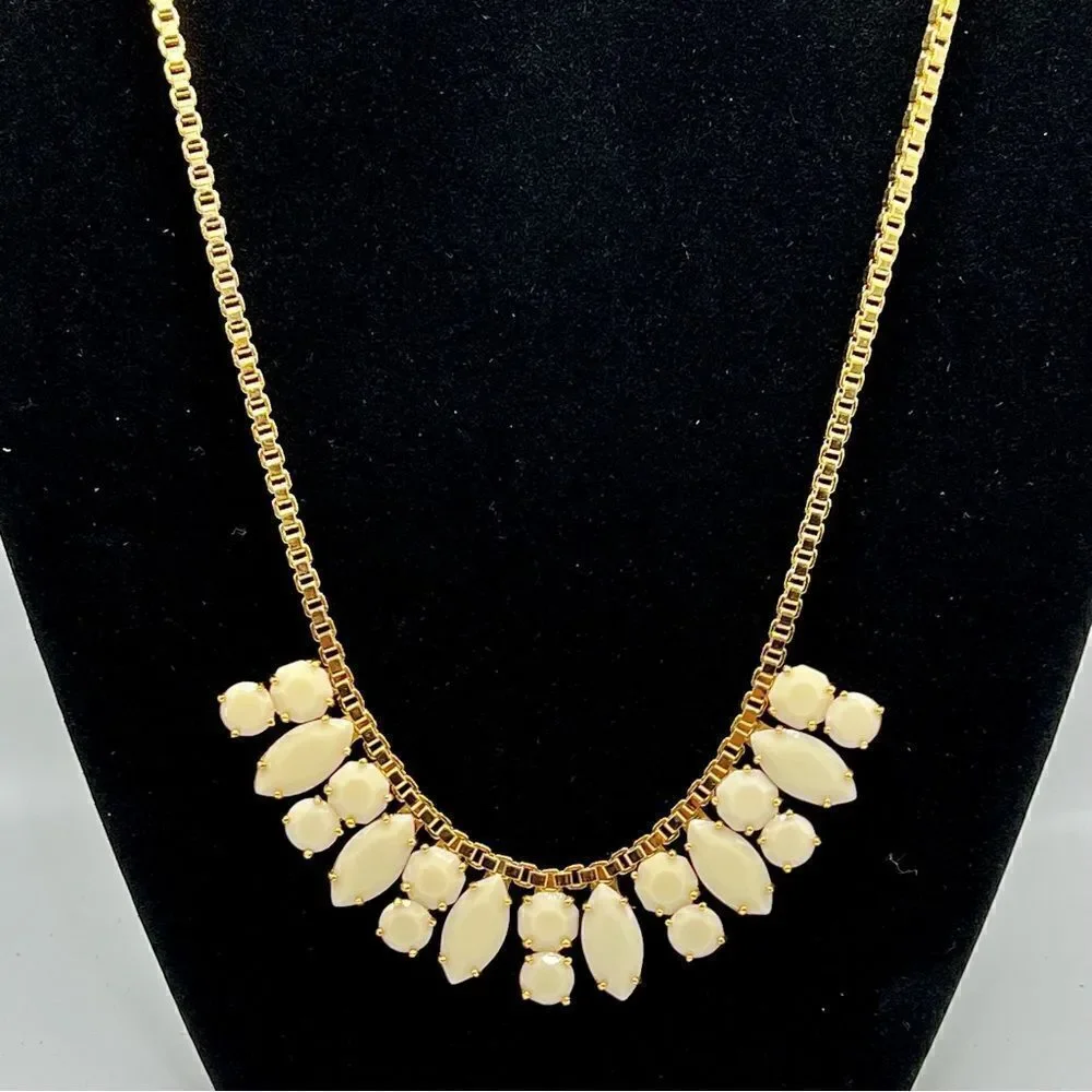Kate Spade gold box chain and cream statement necklace